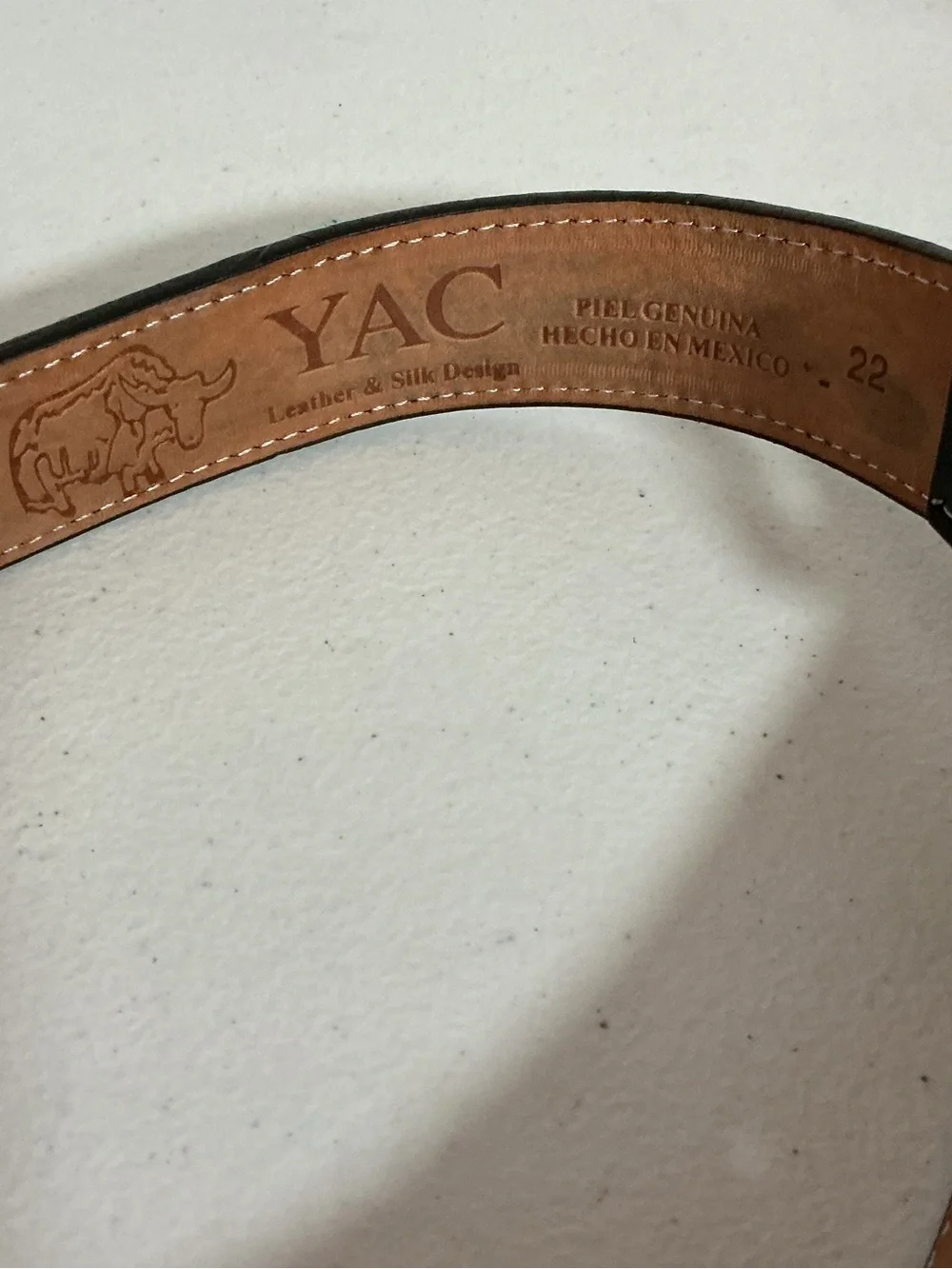 Kids Black Western Belt With Bull Buckle